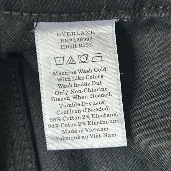 Everlane The Authentic Stretch High-Rise Skinny Jeans, Size 24 Ankle, Black - Picture 9 of 12